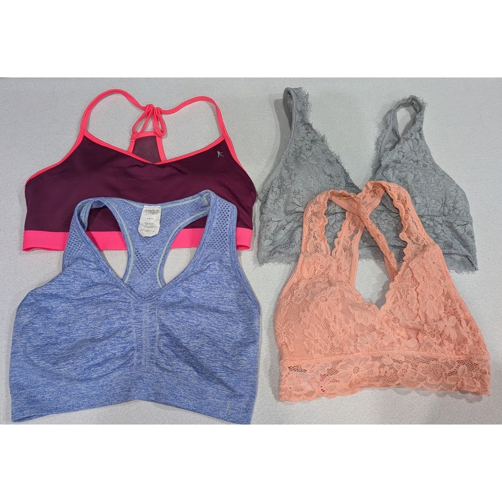 Danskin Now Aerie No Boundaries Bralette Sports Bra Lot 4 Womens M Multicolor
